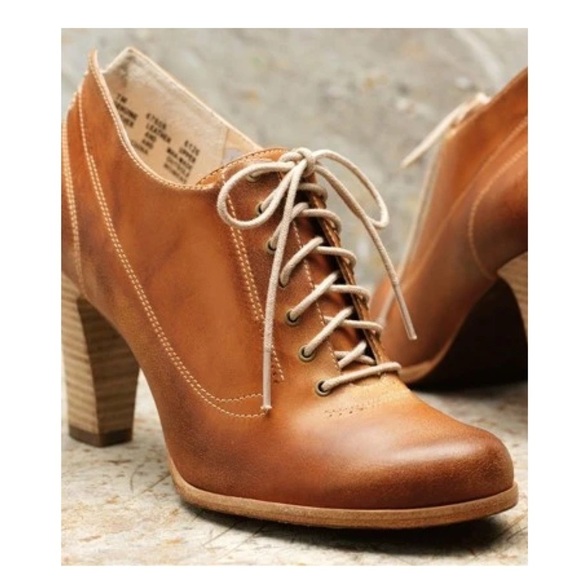 TIMBERLAND Boot Company Marge Leather Lace Up Heeled Oxford Bootie National tan - Picture 2 of 13